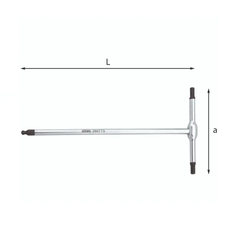 Versand Am Gleichen Tag Hexagonal male T wrench with spherical head - Usag 280 TTS