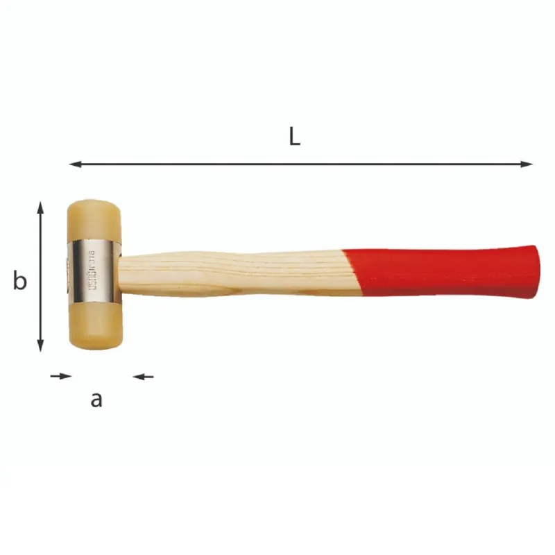 Mallet with carbon steel body, ash handle - Usag 376 Zertifiziert