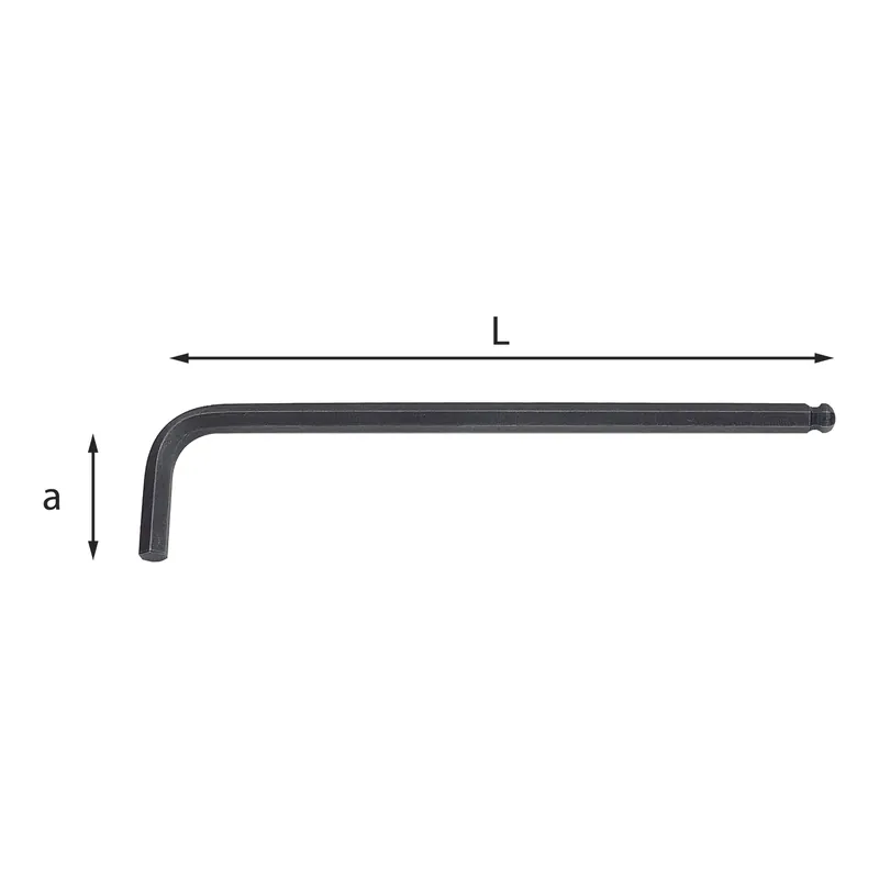 2mm Long angled hexagon keys with spherical head - Usag 280 LTS Sonderaktion