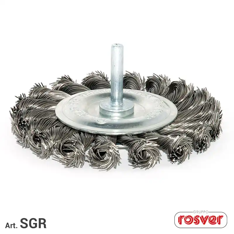 Meistverkauft Twisted Knots Brush with Shaft Rosver - SGR G.6 Inox - Conf.10pz