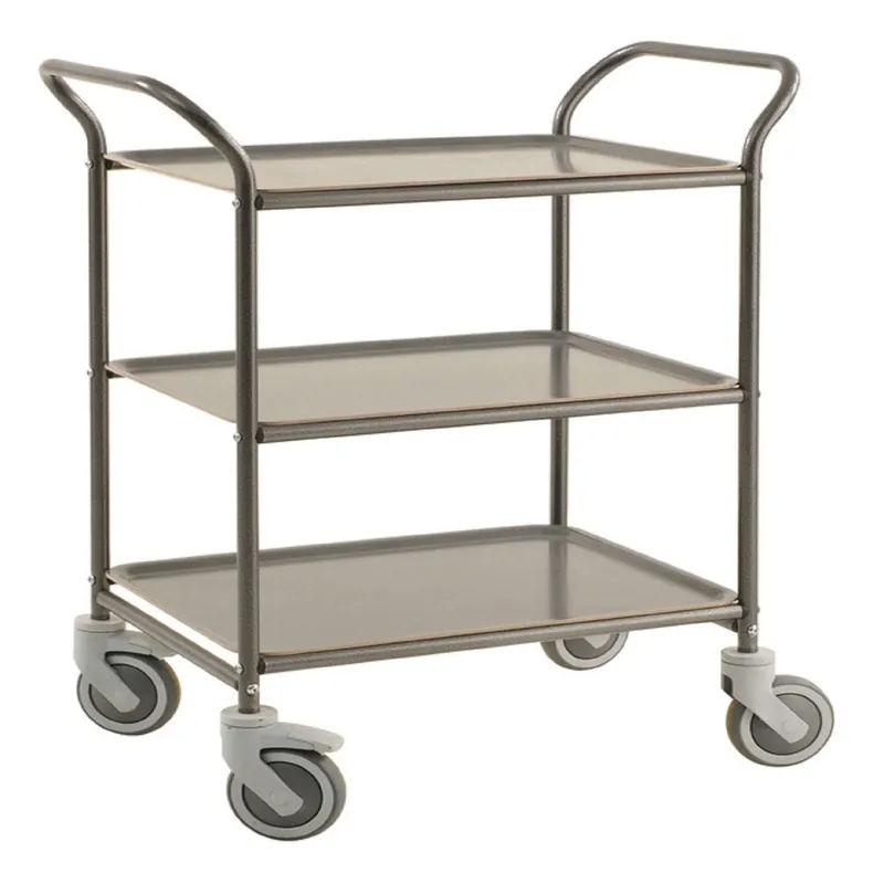 Anthracite grey / White Service trolley with 3 shelves and brake 770x495x960 Top-Preis