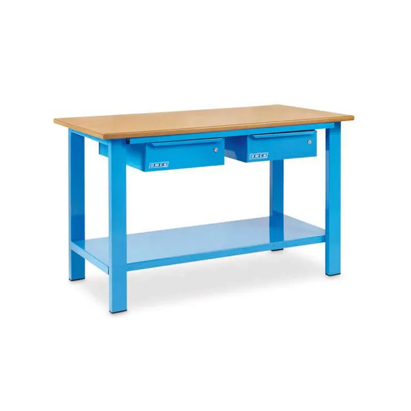 Workbench 1500x880x700mm with 2 drawers and wooden shelf - OMCN 1002/PL Neue Kollektion